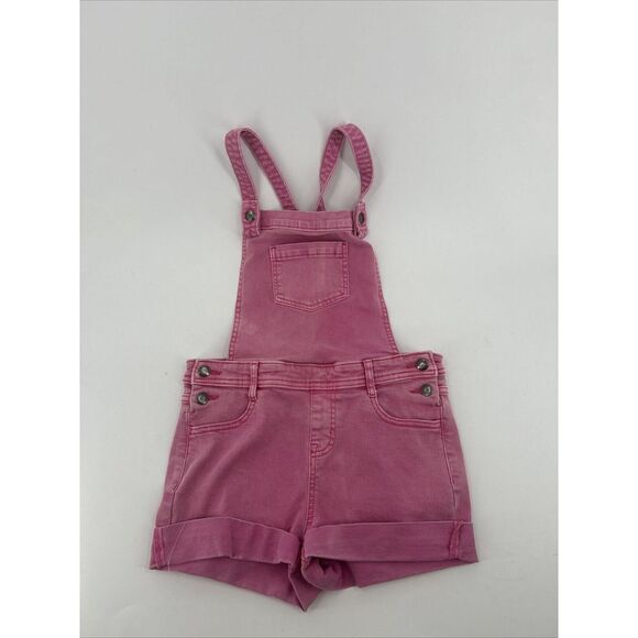 Cat &‎ Jack Pink Short Super Stretch Overalls Girls Size L 910/12) - Picture 1 of 4
